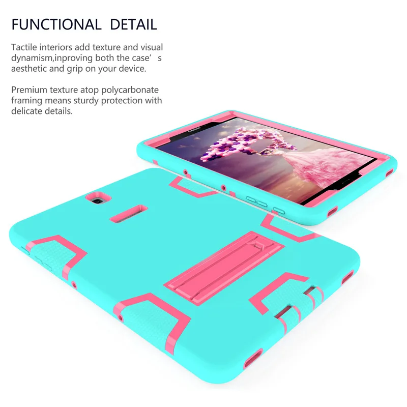Anti-Scratch Shockproof  Armor PC+Silicone 3-Layer Tablet Case for Samsung Galaxy Tab S3 9.7 T820 T825