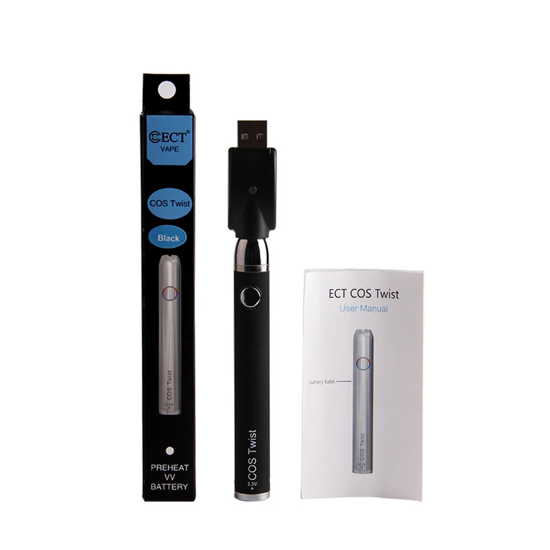 
Newest Vapor Electronic Cigarette ECT COS TWIST 650mah Blister Pack Starter Kit Hookah Pen 