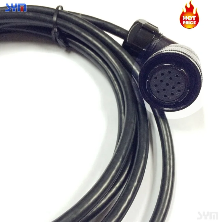 DBH 15P male to  aviation head 90 degrees 7P T-SB/20276 2P  24AWG BLACK CABLE