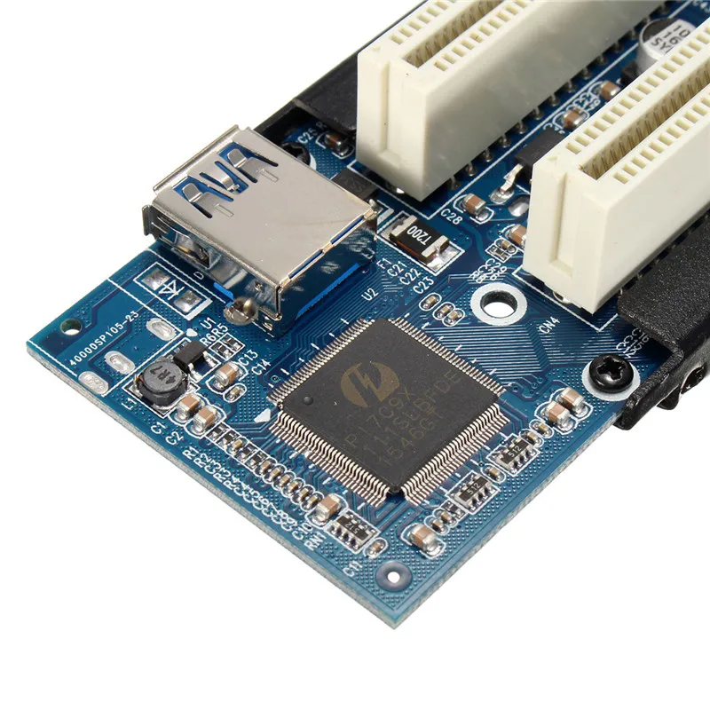 PCIe x1 x4 x8 x16 to Dual PCI slots adapter pci express to 2 pci card With USB 3.0 Extender Cable for serial parallel sound card