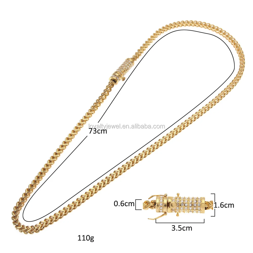Hip Hop chain Franco Chain Necklace Dubai 14KGold plated Chain for Men