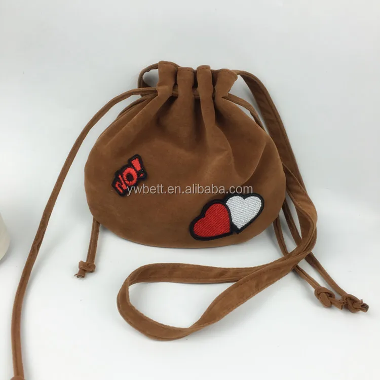 Heart shape leather bucket bag for kids