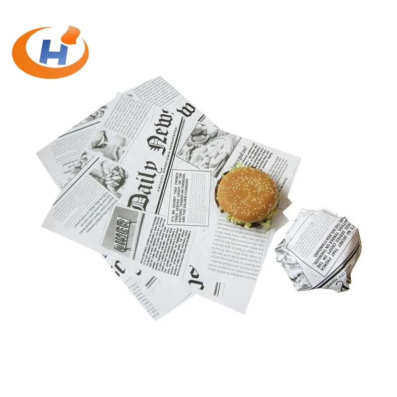 
Оберточная бумага для гамбургеров пищевого класса на заказ, 100% биоразлагаемая 
