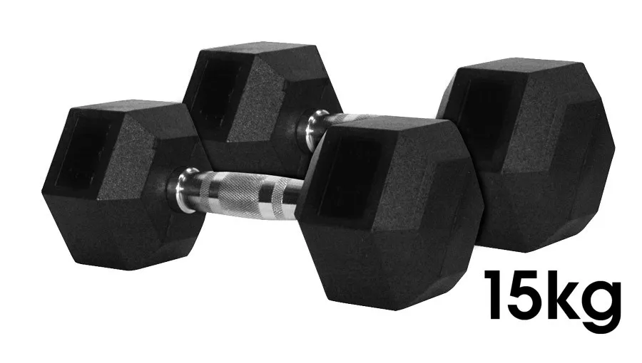 Резиновые гантели с шестигранным покрытием, оборудование для фитнеса, тренажерного зала, шестигранные гантели с резиновым покрытием