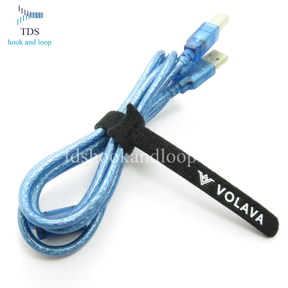 Colorful Hook and Loop Cables ties with label