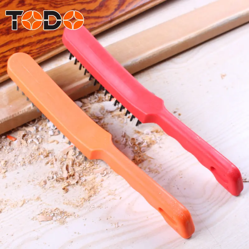 High quality hand tool steel wire brush with plastic handle