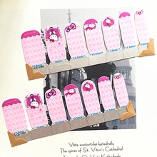 purple Pink Cartoon cat child Nail Arts Nail Sticker Waterproof Nail Decal Sticker Gel Polish French