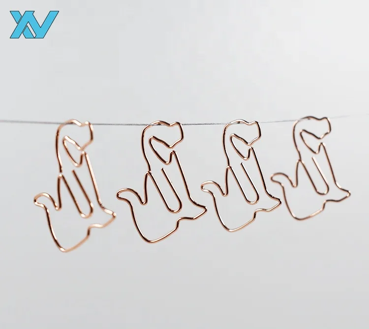 custom design rose gold animals dog shape paper clip