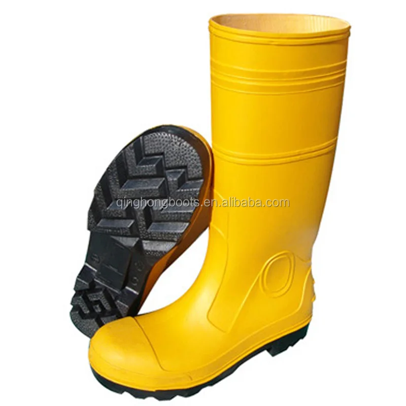 china cheap factory  safety gumboots men wellington rain boots worker shoes steel toe cap steel sole waterproof boots