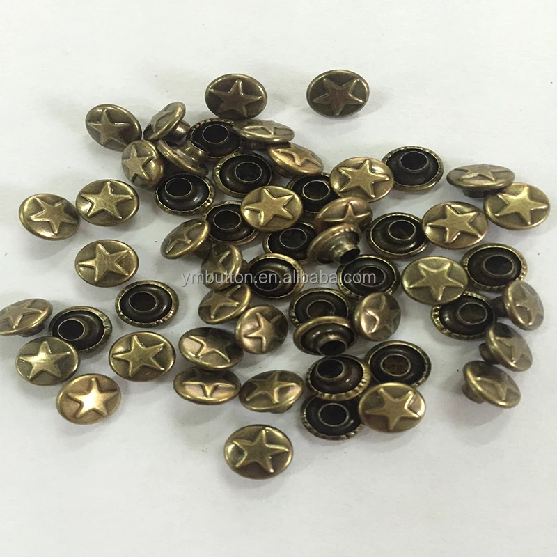 Metal Brass Star Shaped Rivets For Shoes