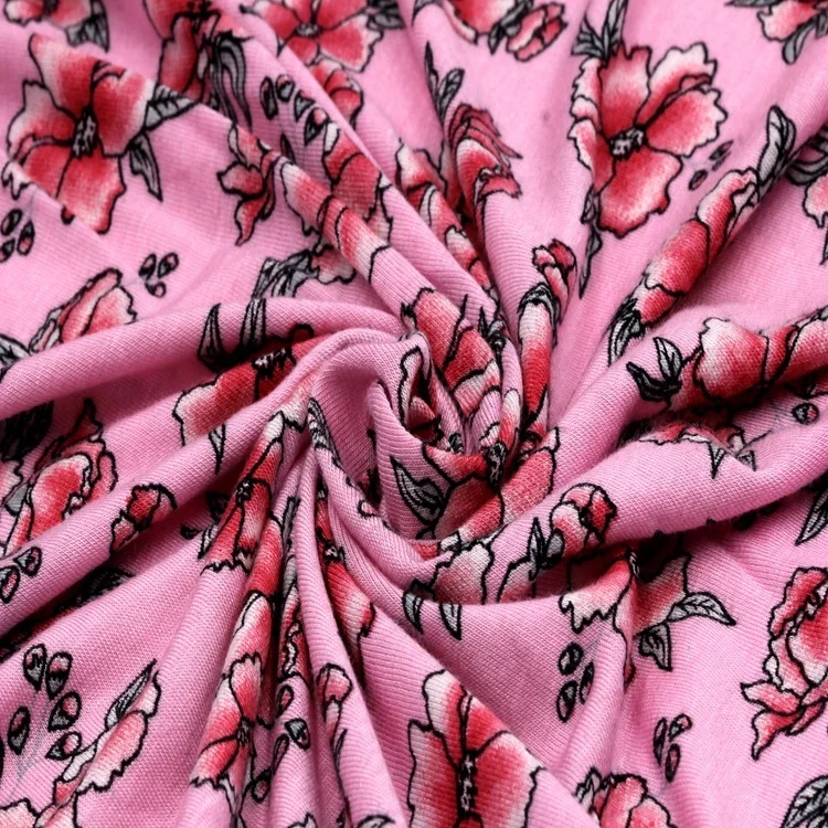 
2021 Hot sales 95% rayon 5%spandex viscose elastane printed single jersey fabric 