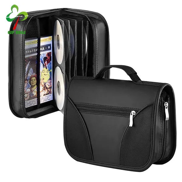Portable Durable 120 CD DVD Carrying Boxes w Plastic Sleeve, CD DVD Storage Case w Handle for Gift