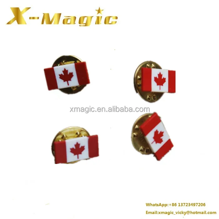 Hot sales Lapel pins of Canada Flag Red and White plastic pin badges