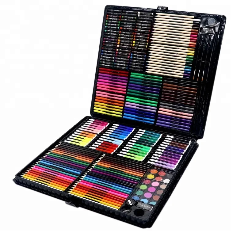 Children Art Set with color pencils, color pens