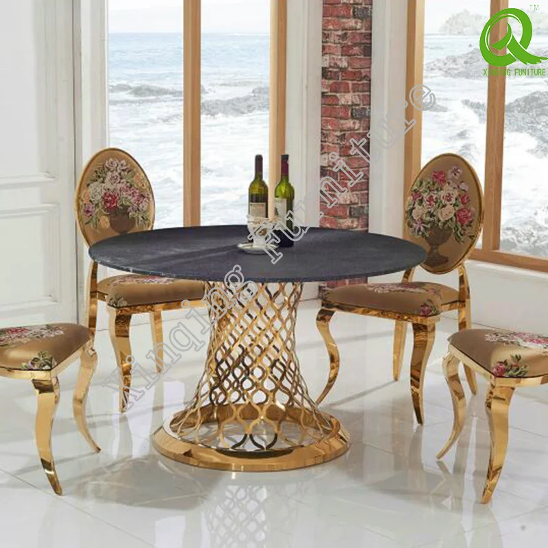 New Design Stainless Steel  Dining Table Set Dining Room Furniture