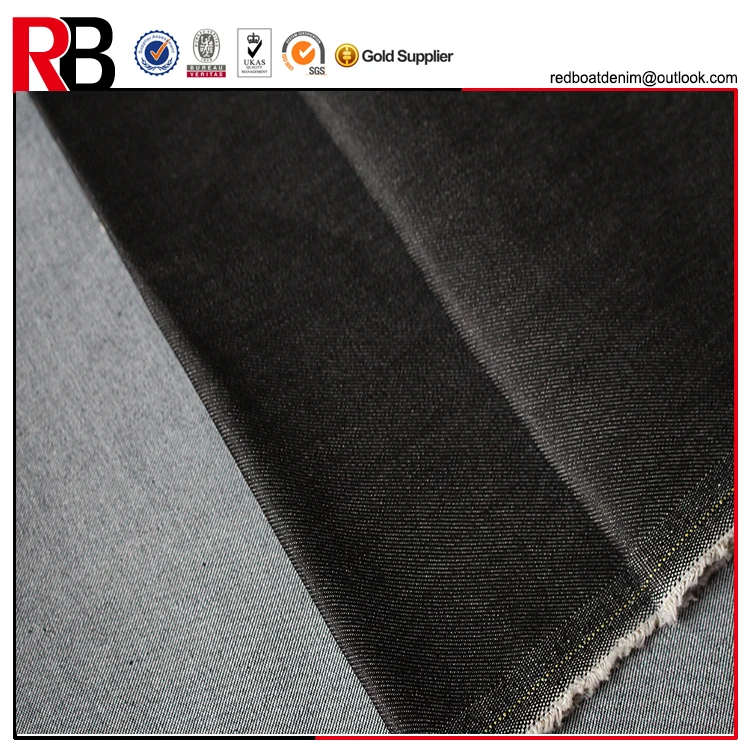 100%cotton black color 10oz combed twill denim fabric jeans fabric