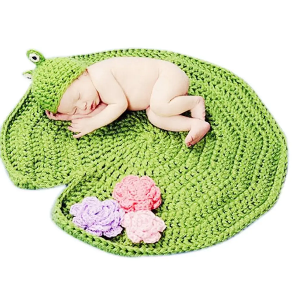 Baby blanket frog OEM/ODM handmade crochet newborn photography blanket
