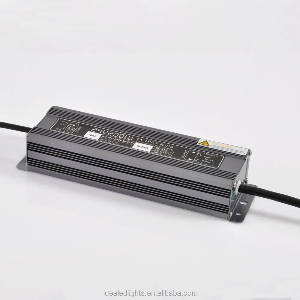 
200w waterproof led driver for strips and modules 