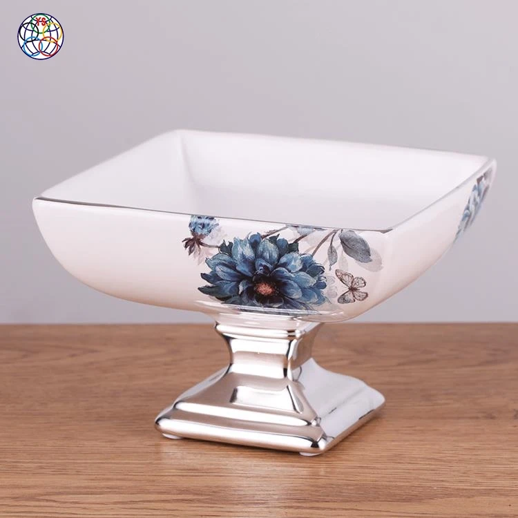 Wholesale wedding ceramic fruit food tray tableware plate with stents