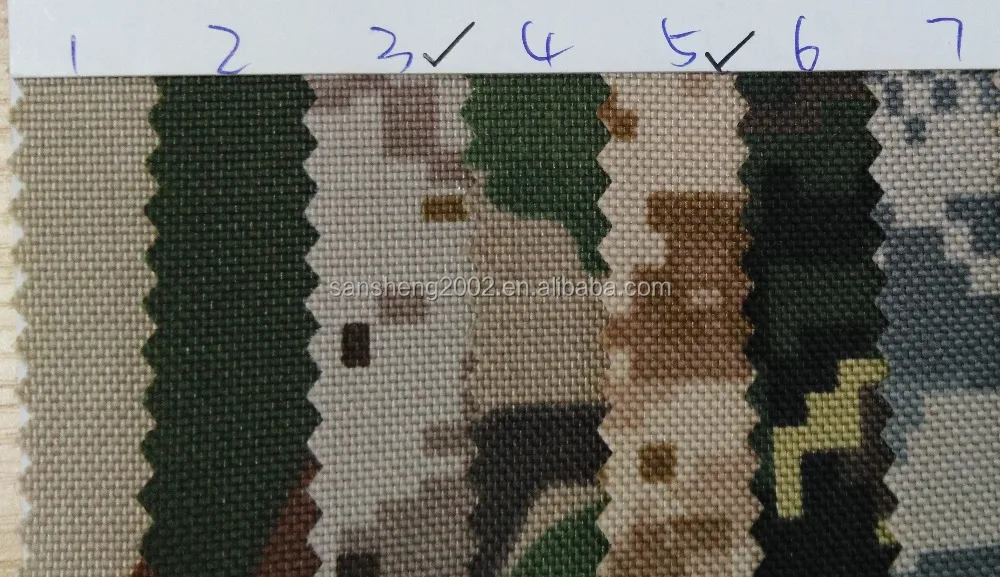 
1000D Cordura camouflage pattern polyester fabric pu coating 