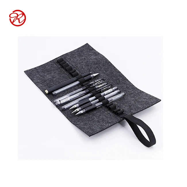 Pencil Bag Pen Case Felt Students Stationery Pouch Zipper Bag Roll up Felt Pencil Bag For Pen Holder desk organizer