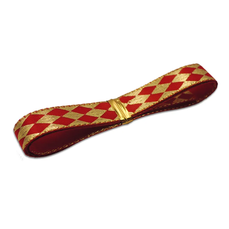 factory direct sale fashion 15 yards roll Single Face Gold Foil Printed Ribbon For Retail Package