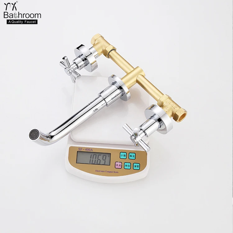 Basin bathtub dual-use faucet Chrome Wall Mounted three hole Rotary basin faucet