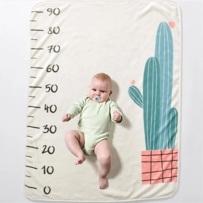 
2019 Hot sale flannel fleece baby blanket newbon baby photography cotton muslin swaddle monthly milestone blanket 