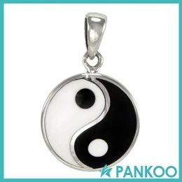 
Taoist Symbol of Balance Sterling Silver Yin Yang Pendant 