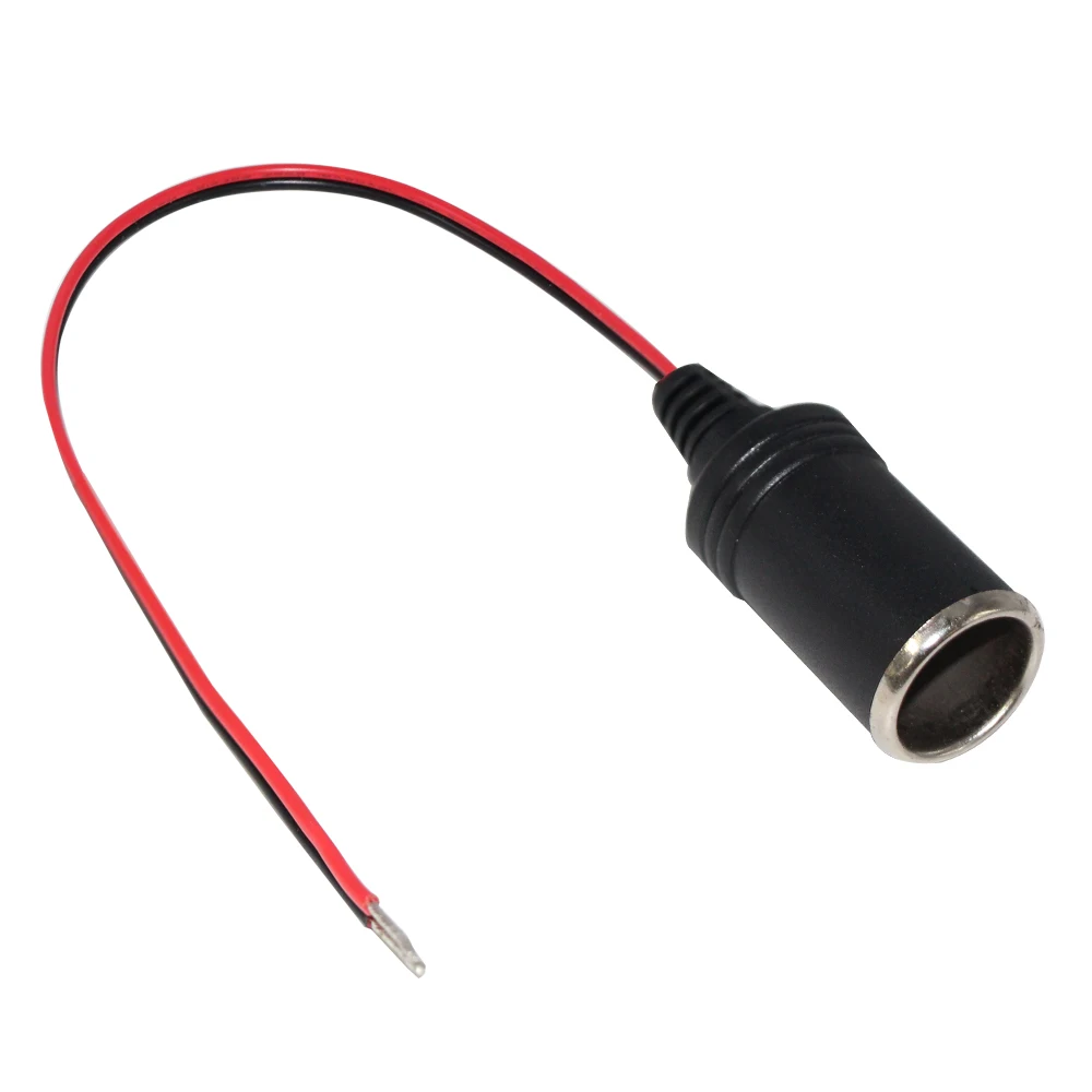 12V Female Cable Cigar Jack Battery Car Cigarette Lighter Socket To Tinned Wire