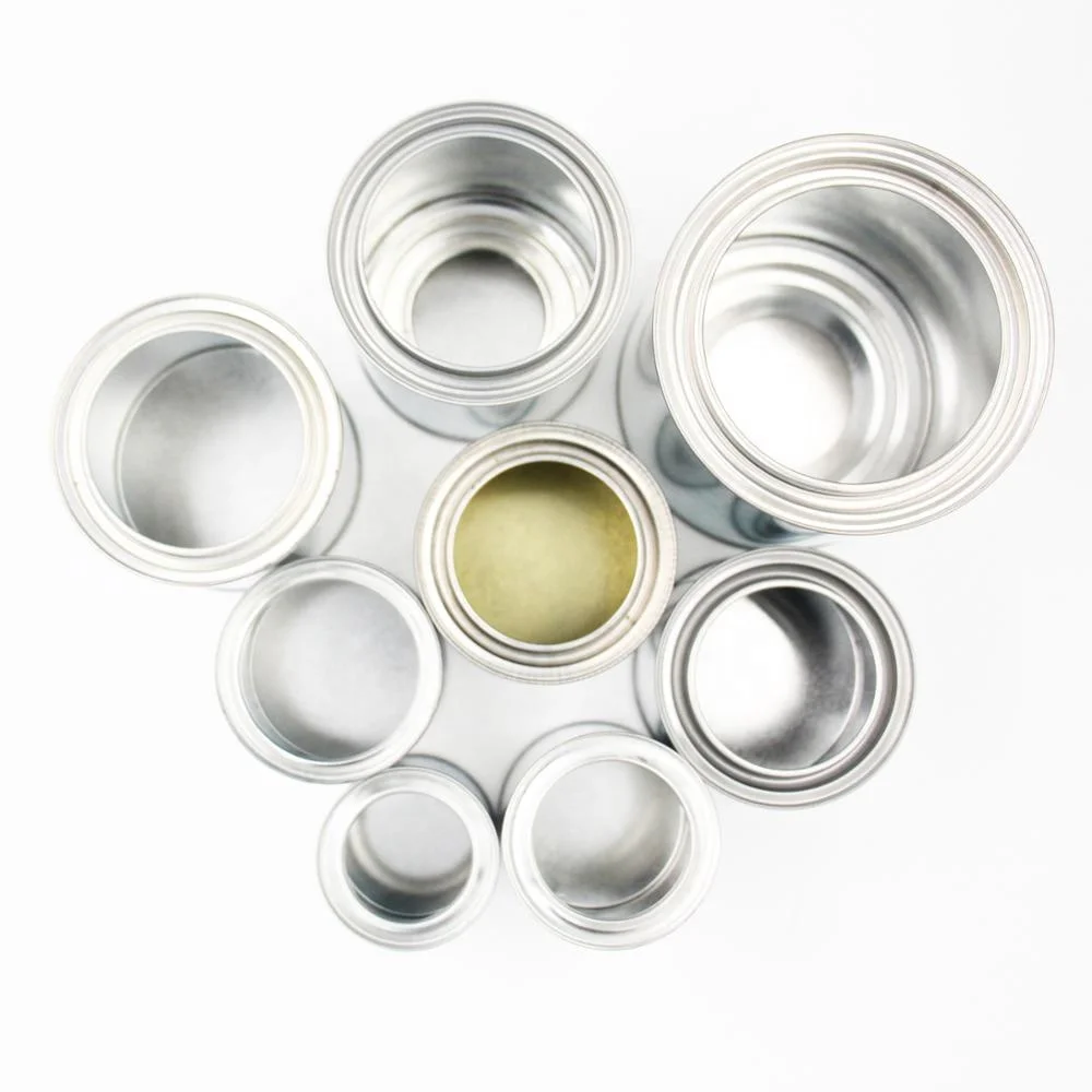 100ml-2Lround empty metal adhesive tin can chemical bucket with lever lid for paint/ adhesive/industrial solvent etc