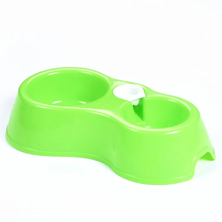 Colorful Pluggable Bottle Plastic Pet Water Dispenser Bawl Double Pet Feeder