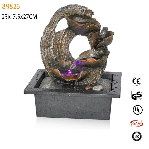 
Custom wholesale resin statues LED light fengshui ornament fountain 