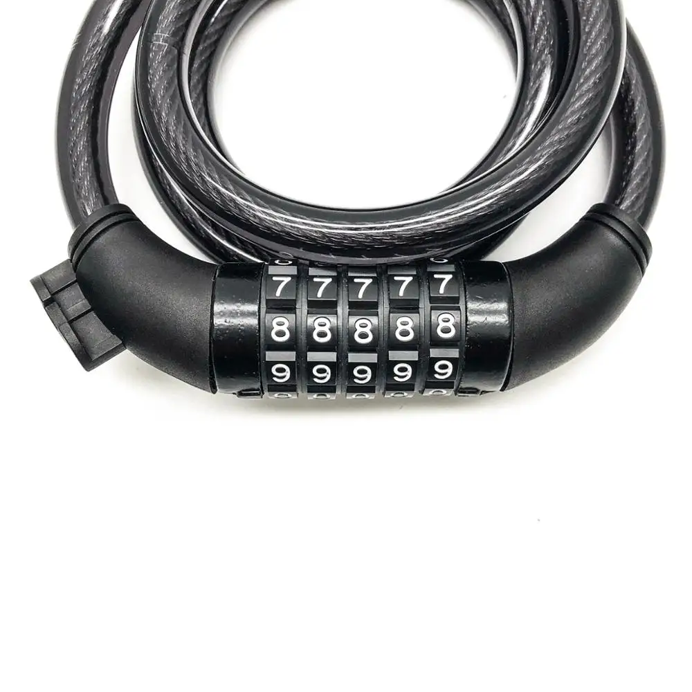 
8311-Q High Security 5 digits Steel bicycle parts bicycle accessory combination lock, with bracket 