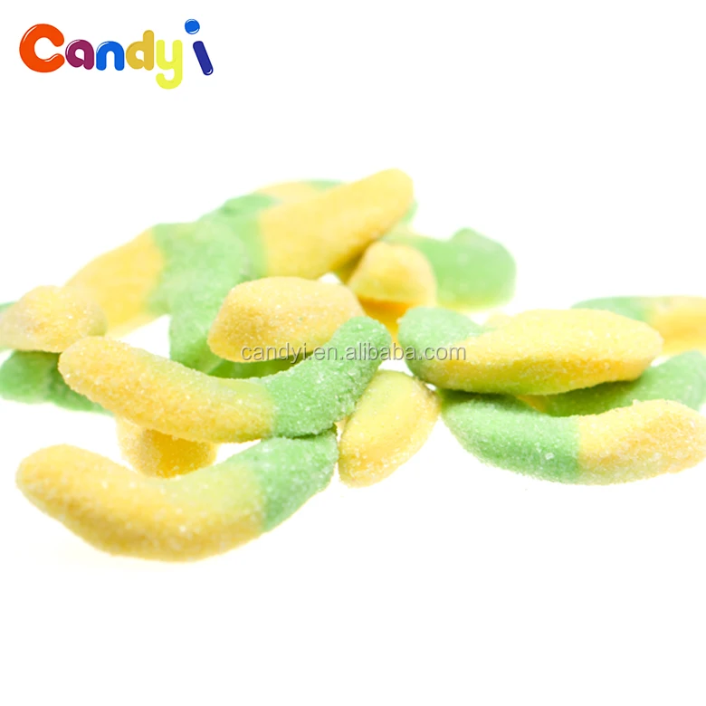 
 Пользовательские Банан формы gummy мягкие конфеты с сахарным покрытием  