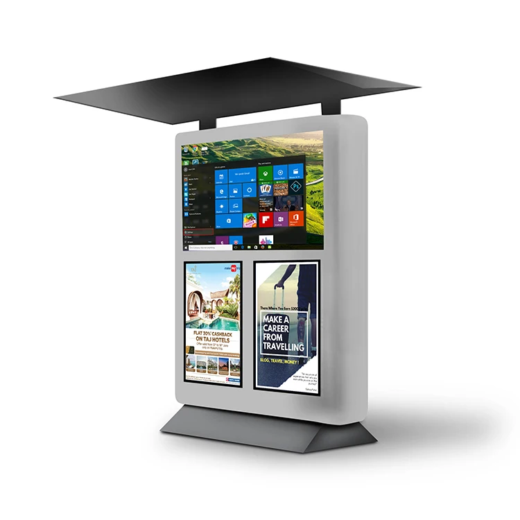 
outdoor ultra wide touch screen monitor kiosk mall advertising equipment display 