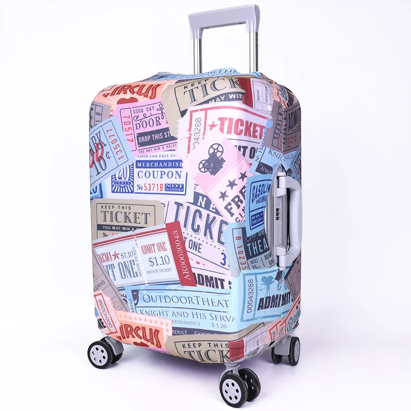 China Factory OEM Promotional Printed Spandex Luggage Cover Suitcase Protective Cover