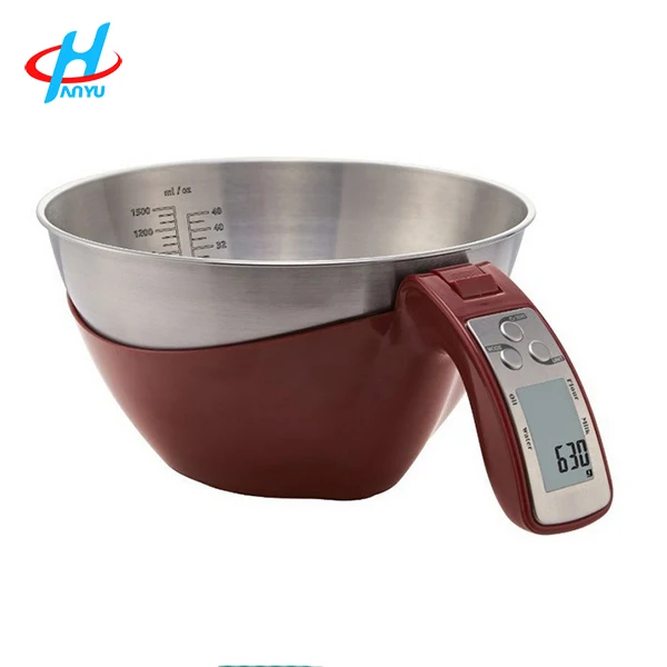 5KG Digital Measuring Tools Kitchen Weight Scale Food Balance with 1500ml Stainless Steel Bowl Volume