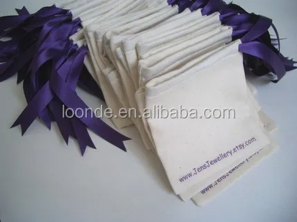 Lavender Sachet in an Embroidered Muslin Bag Wedding or Shower Favors