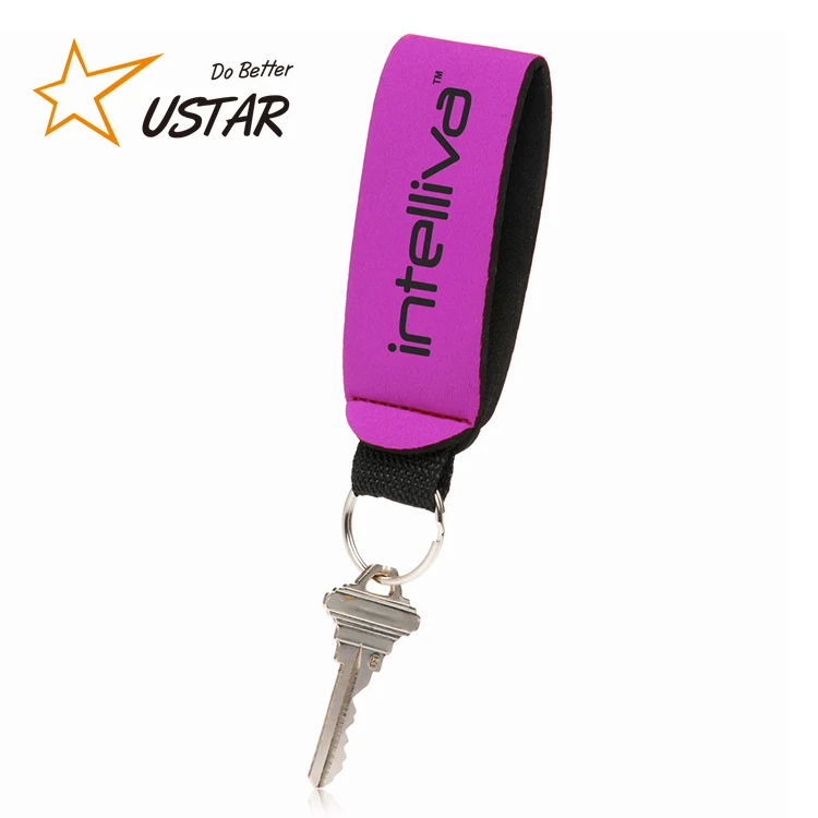 Fashion Custom Logo Neoprene Floating Key Chain Holder Cheap Key Ring Holder/ No Minimum Floating Keychain