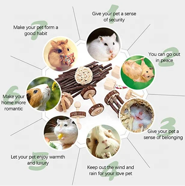 Toys Chinchilla Hamster Rat Chews Toys Gerbil Molar Wooden Pack Guinea pigs Hamster Rat Birds Bunny Rabbits