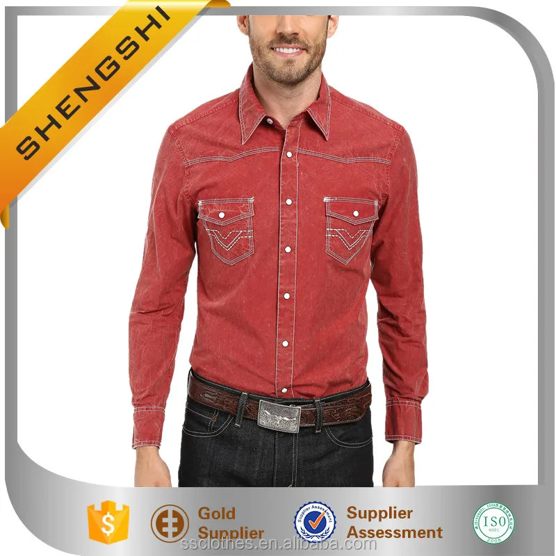 Best selling custom european style cowboy shirts for men