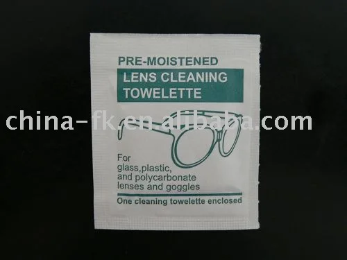 Lens cleaning towel wet wipe