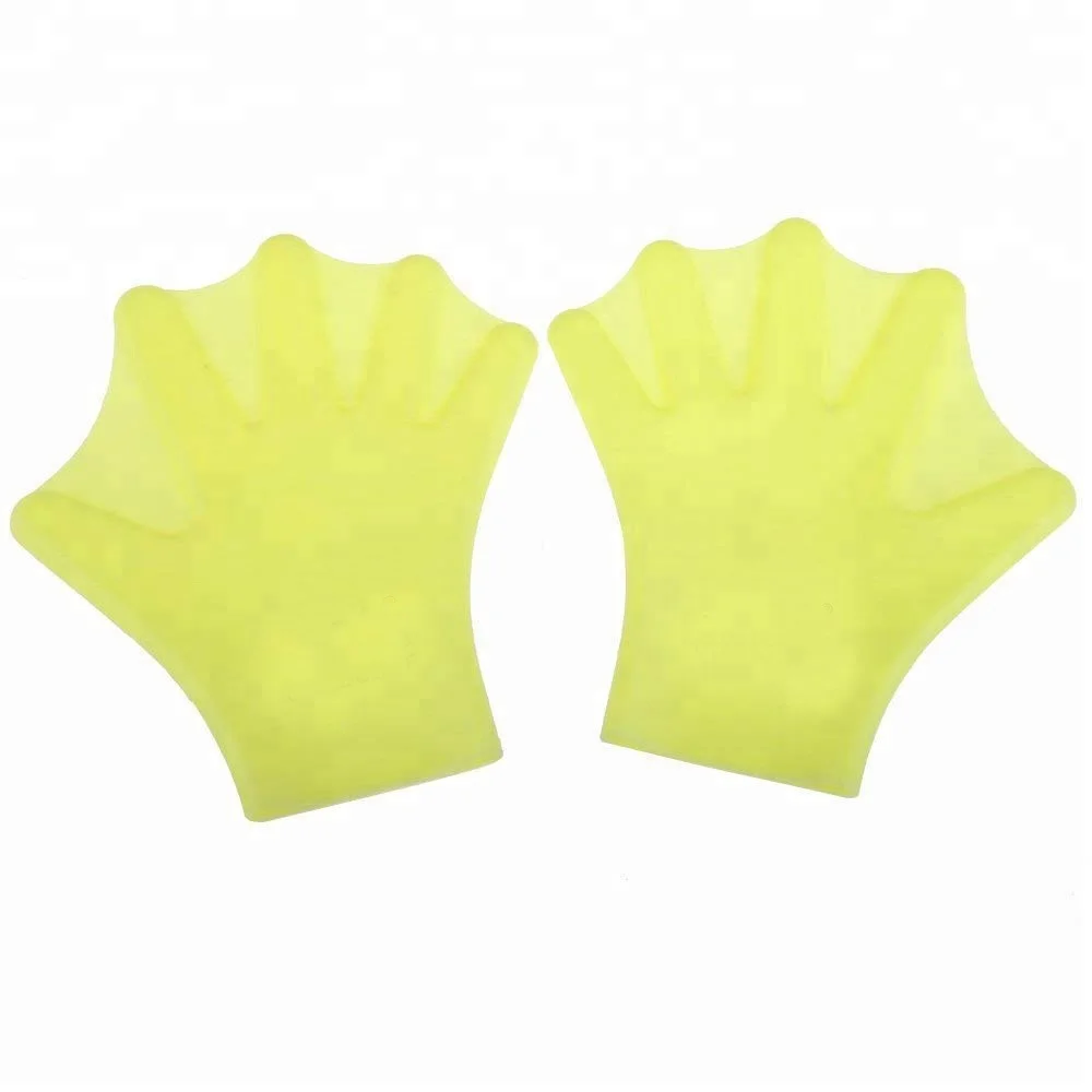 silicone swim aquatic webbed gloves hand paddle waterproof swimming gloves