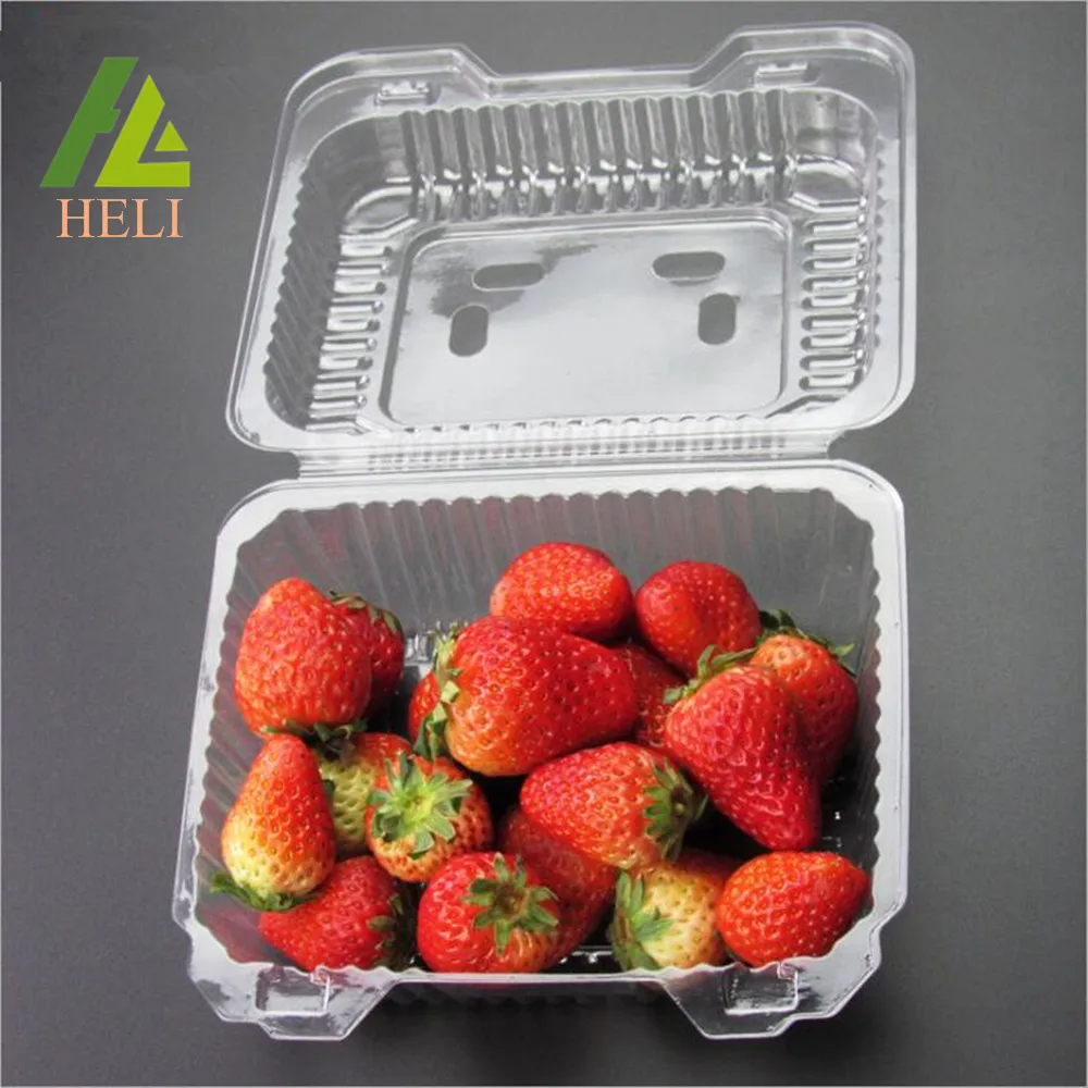 
500g Clear Plastic Biodegradable Fruit Strawberry Packaging Container 