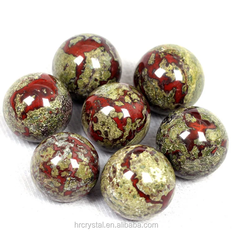 Semi-precious Stone Crafts Natural Dragon Blood Stone Sphere Healing Quartz Crystal Ball Sphere