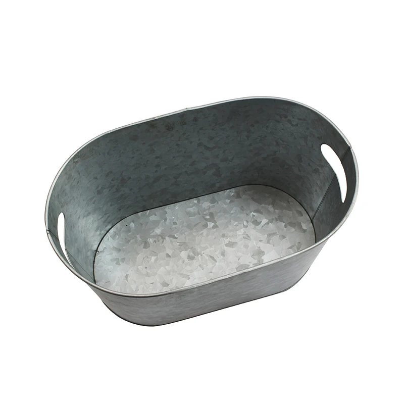 Large Silver galvanized Steel Beverage Tub Wine Chiller