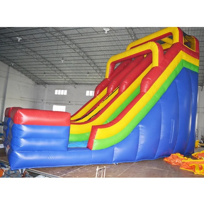 Red and blue outdoor kids water park bouncy castle inflatable games slide