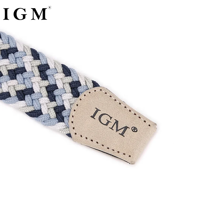 Unisex child braided cotton stretch elastic waist woven belt