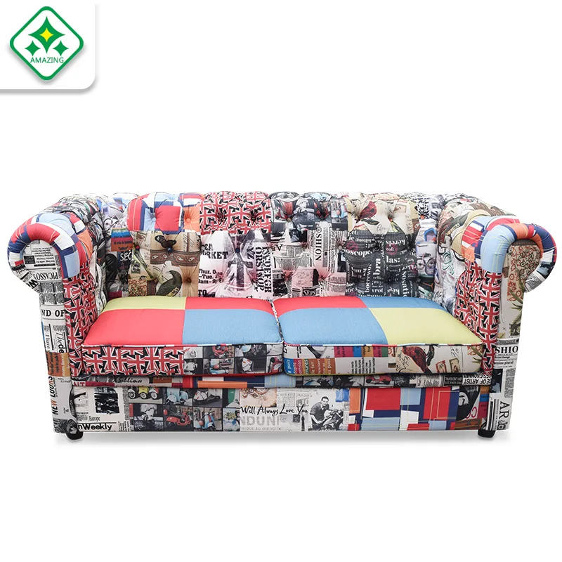 
Modern Design Two Seat Living Room Sofa With Patchwork 